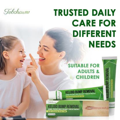 Tobcharm Advanced Keloid Bump Removal Gel | Silicone Scar Treatment for Piercing, Surgery, Acne, Burns | 30g