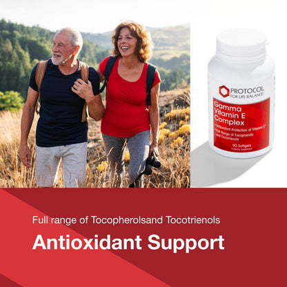 Protocol for Life Balance Gamma E Toco Complex - Vitamin E 300 mg | Antioxidant Support | Tocotrienols | Halal & Dairy Free | 90 Softgels