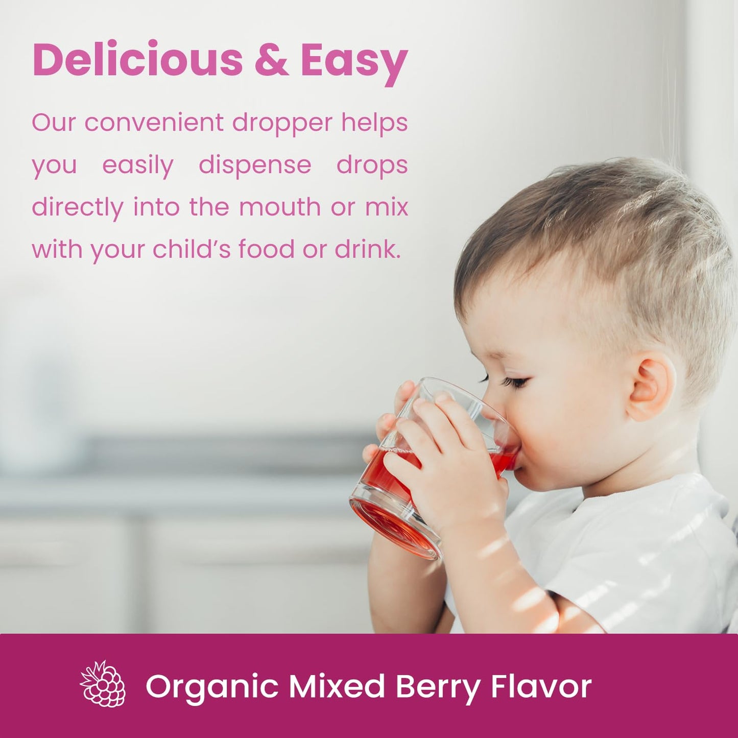 Organic Iron Drops for Kids – Sugar-Free Berry Ferrochel® with Vitamin C