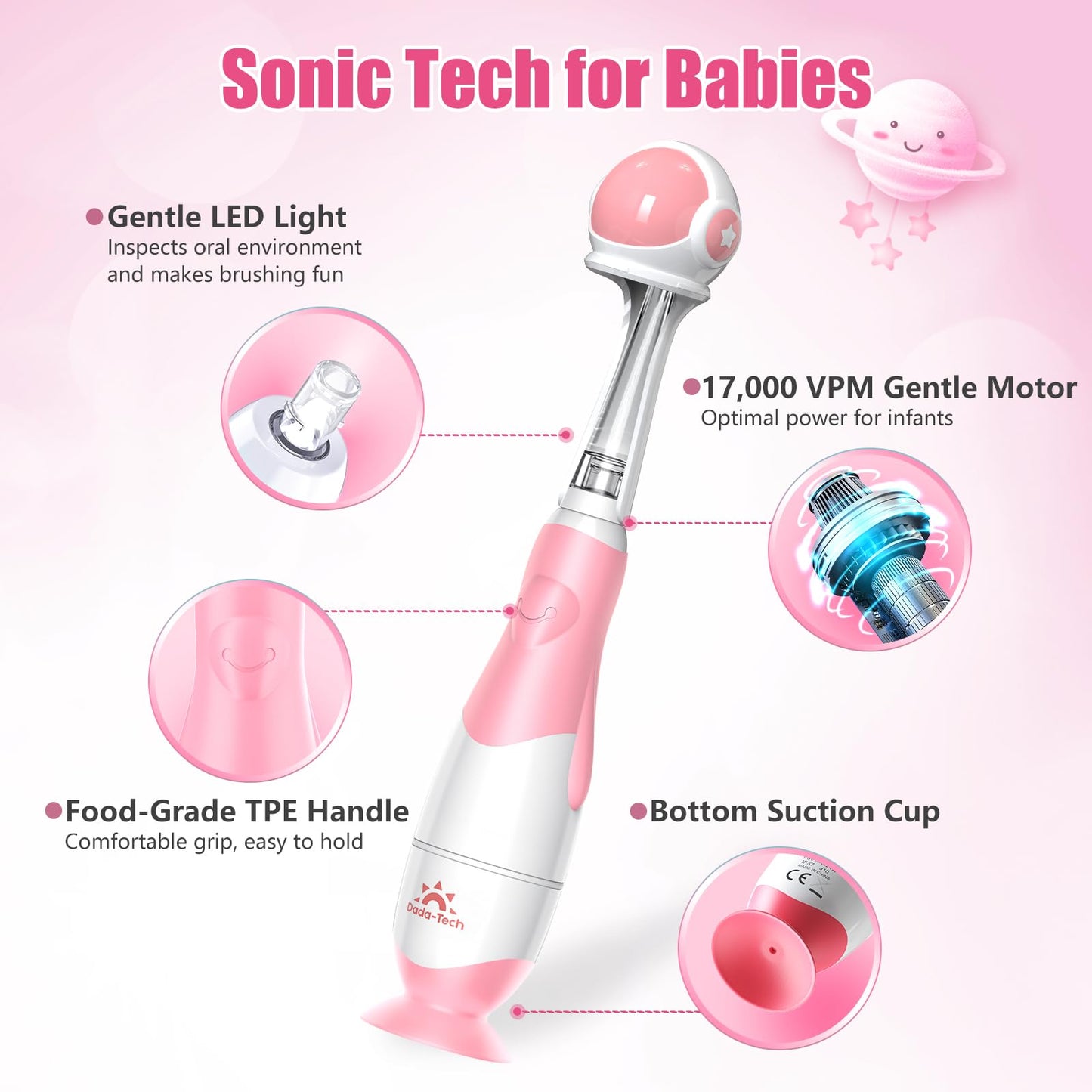 Toddler Electric Toothbrush 1-3 Years – Pink Astronaut