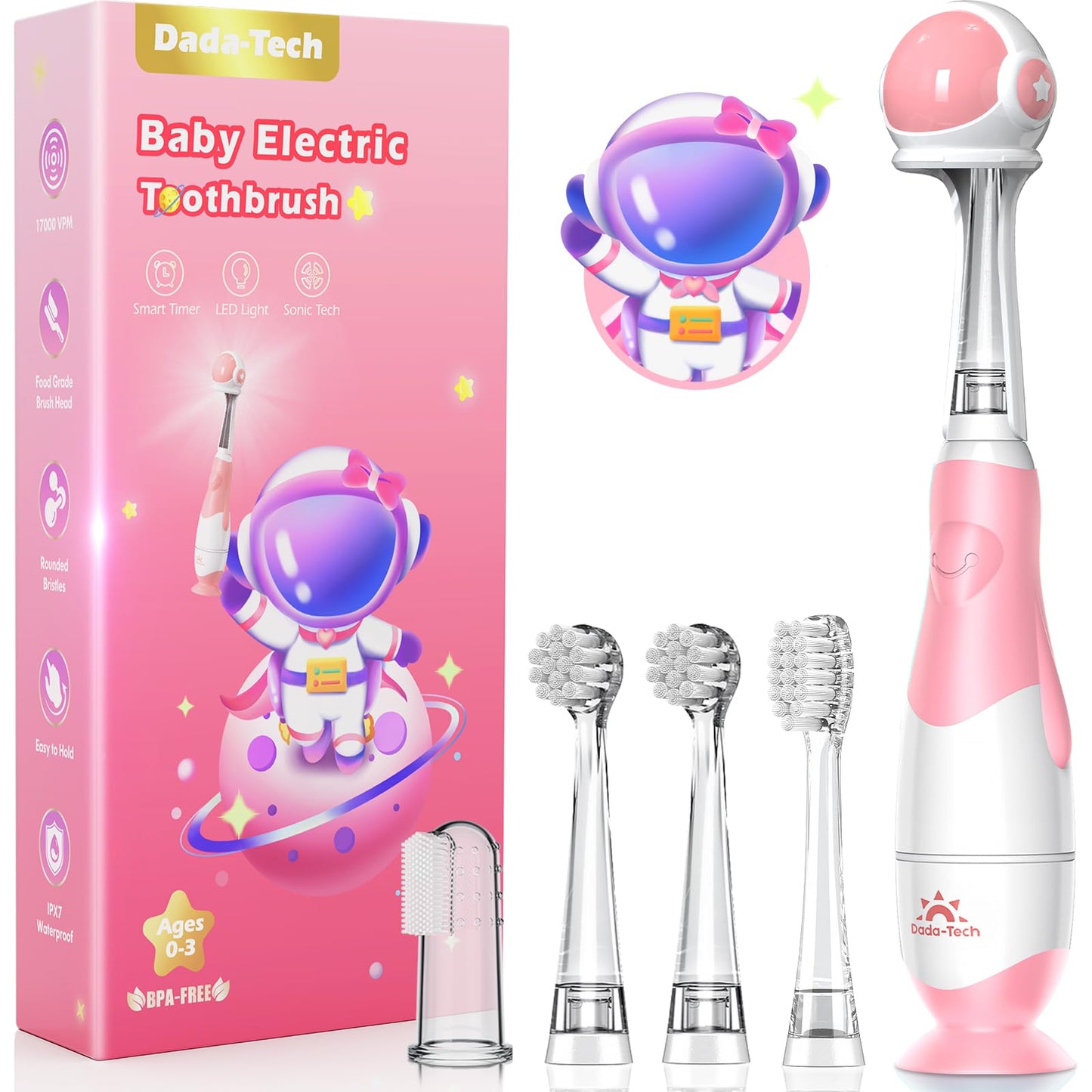 Toddler Electric Toothbrush 1-3 Years – Pink Astronaut