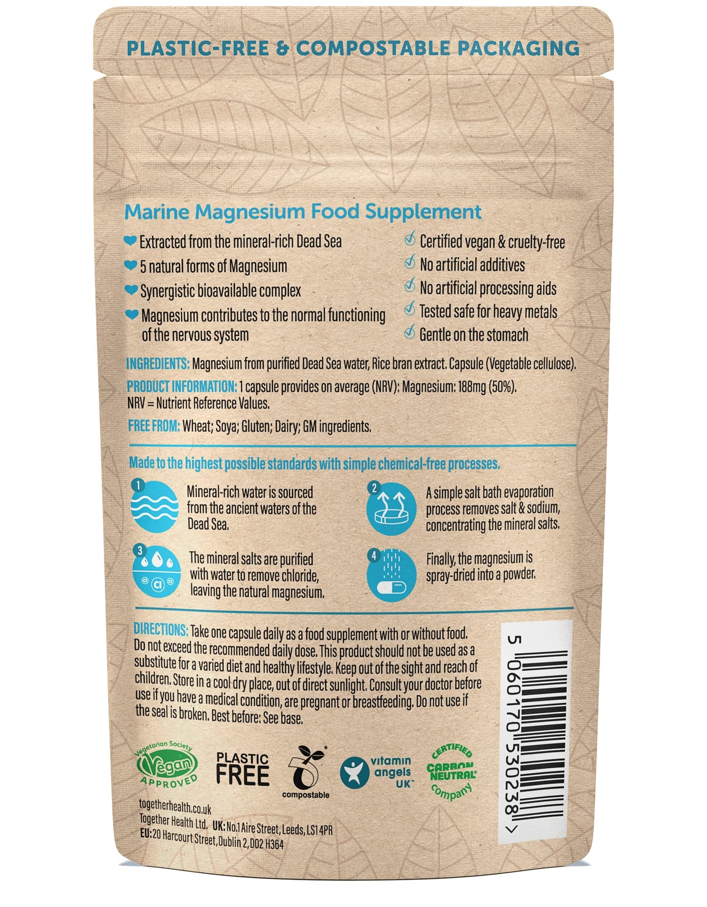 Together Health Marine Magnesium 30 Capsules | Vegan-Friendly Magnesium Supplement