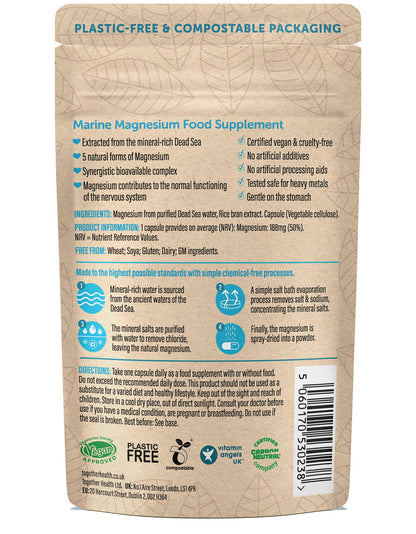Together Health Marine Magnesium 30 Capsules | Vegan-Friendly Magnesium Supplement