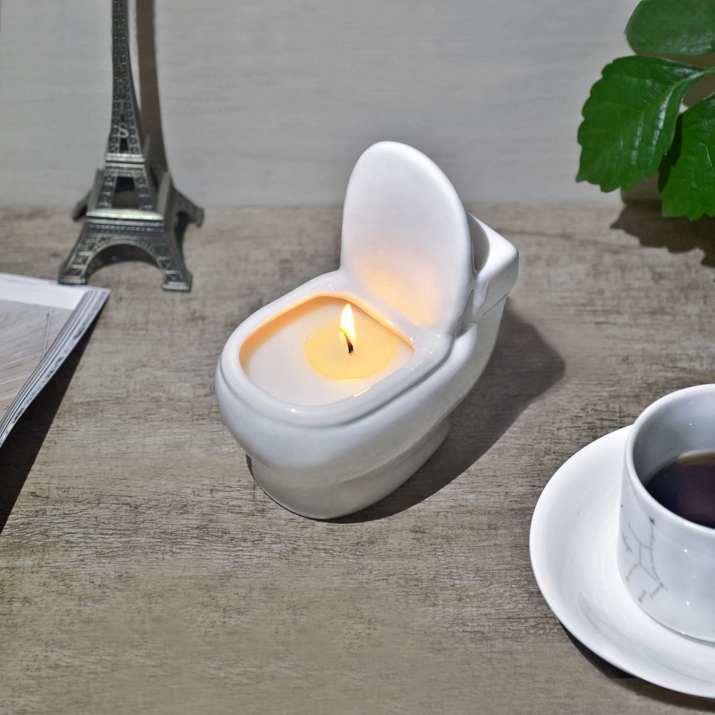 Toilet Shaped Scented Candles: Funny Gag Gift, Sandalwood, 6oz
