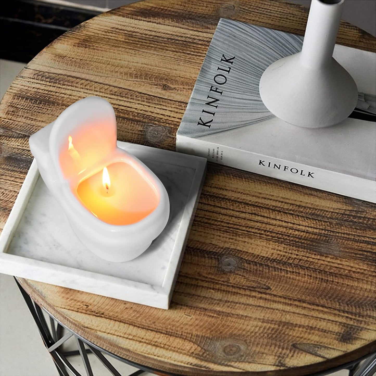 Toilet Shaped Scented Candles – Funny Gag Gift, Lemon Fragrance, 6oz, 42+ Hours