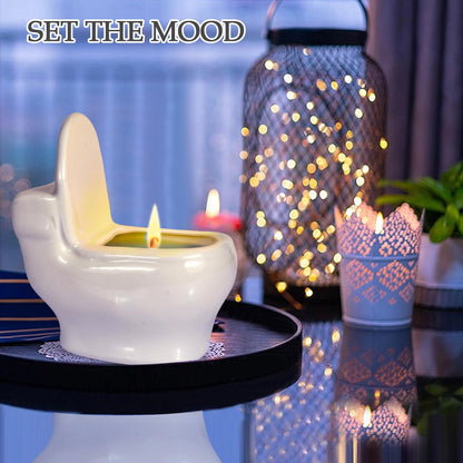 Toilet Shaped Scented Candles – Funny Gag Gift, Lemon Fragrance, 6oz, 42+ Hours