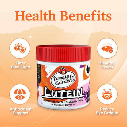 TomatoGarden Lutein Gummies – Vision Support & Blue Light Protection (30 Count)