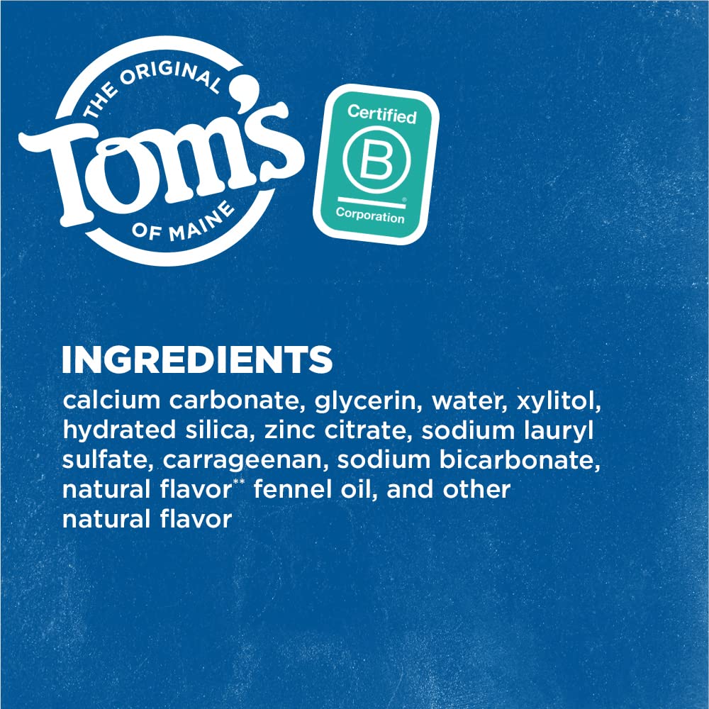 Tom's of Maine Fluoride-Free Antiplaque & Whitening Toothpaste – Fennel, 5.5 oz, 2-Pack