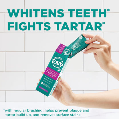 Tom’s of Maine Antiplaque and Whitening Fluoride Free Toothpaste - Fennel, 3 Pack, 4.5 oz
