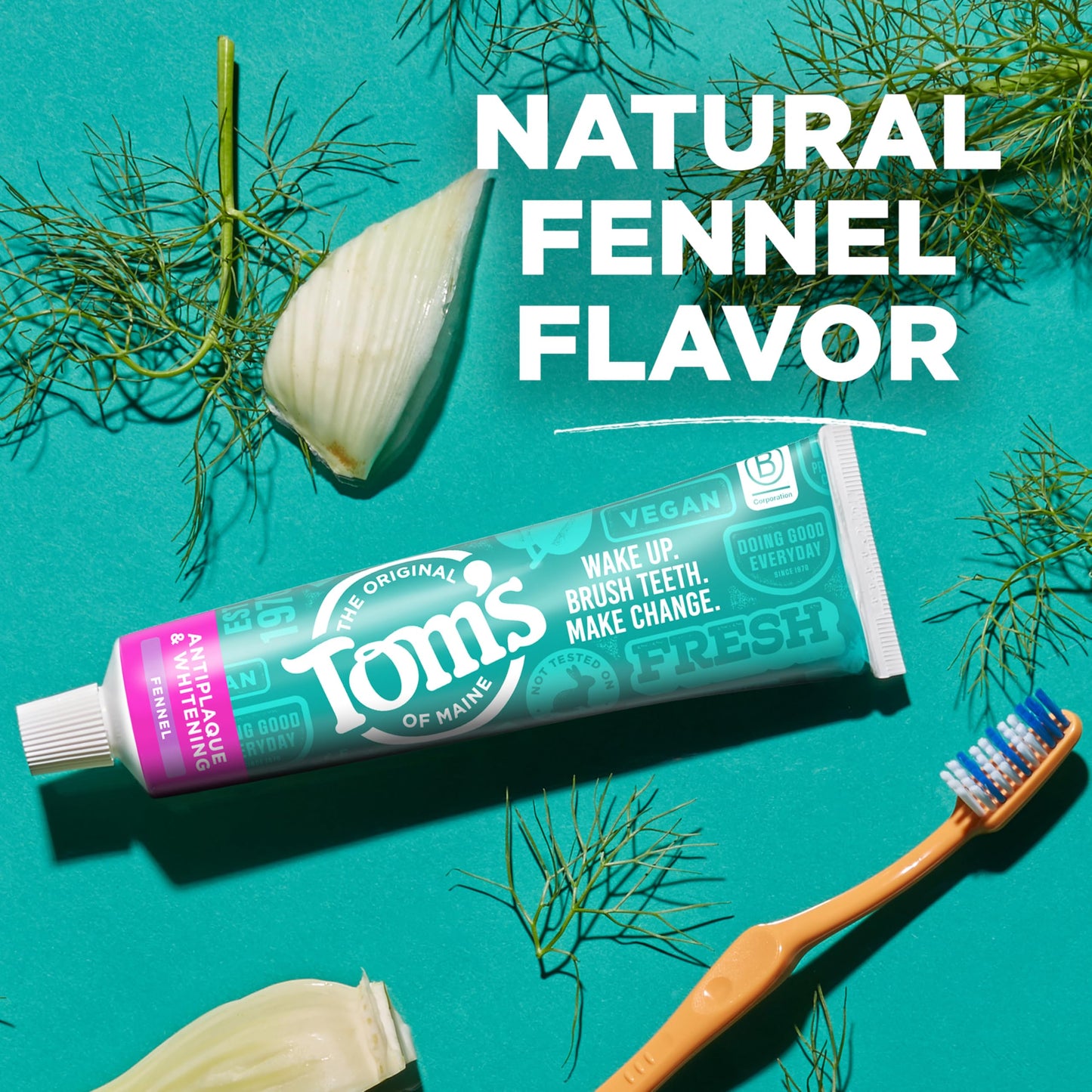 Tom's of Maine Antiplaque and Whitening Toothpaste - Fluoride Free, Fennel, 4.5 oz