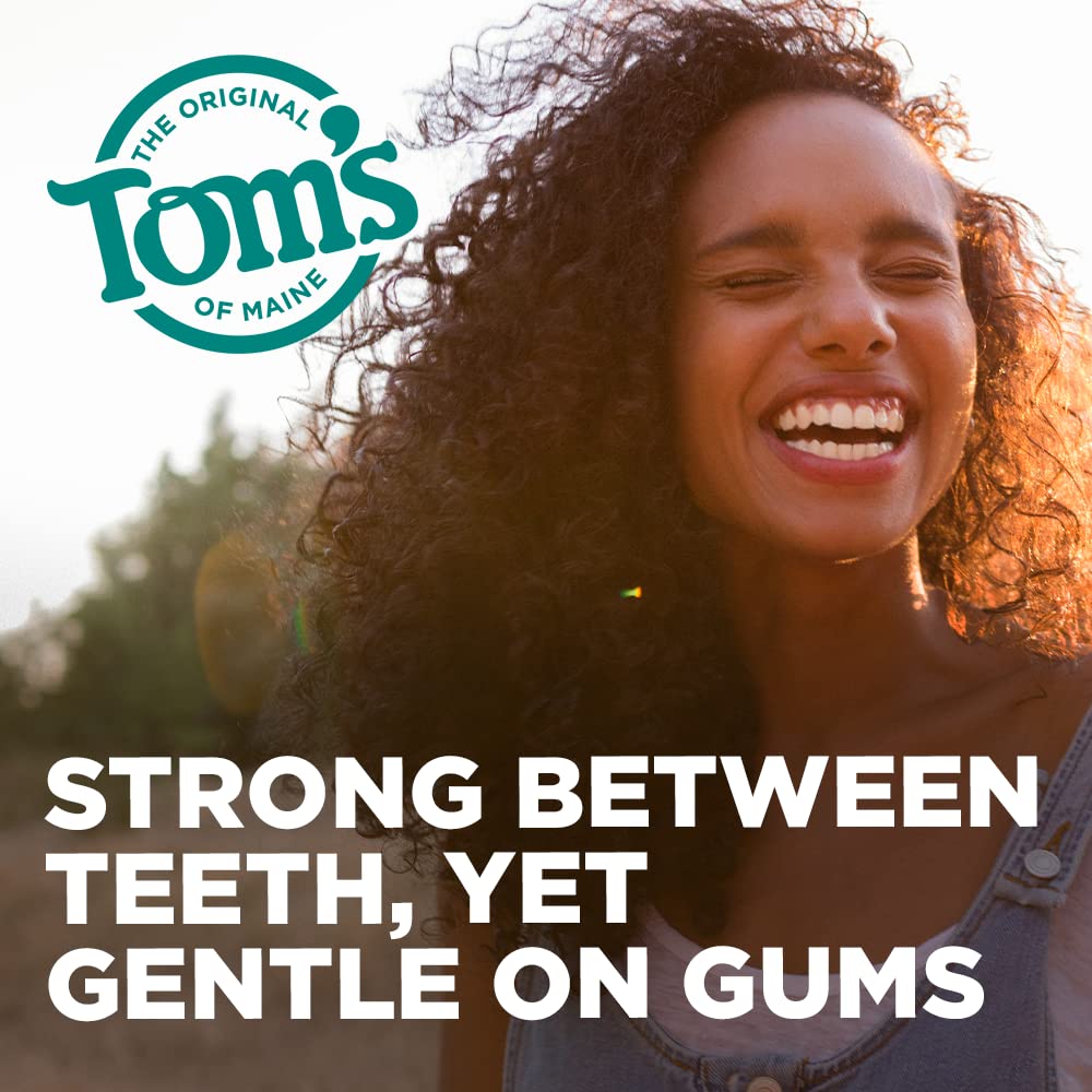 Tom's of Maine Waxed Antiplaque Floss, Spearmint – 32 Yards, 6-Pack (Packaging May Vary)
