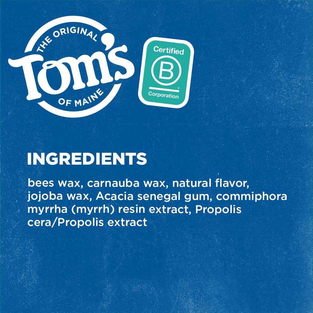 Tom's of Maine Waxed Antiplaque Floss, Spearmint – 32 Yards, 6-Pack (Packaging May Vary)