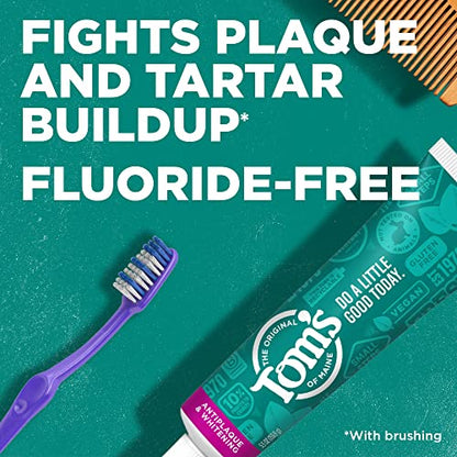 Tom's of Maine Fluoride-Free Antiplaque & Whitening Toothpaste – Fennel, 5.5 oz, 2-Pack