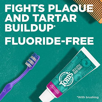 Tom's of Maine Fluoride-Free Antiplaque & Whitening Toothpaste – Travel Size Peppermint, 1 oz (12-Pack)