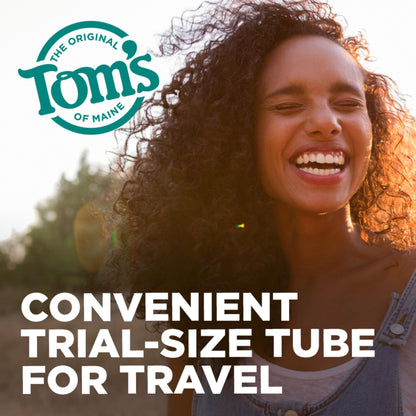 Tom's of Maine Fluoride-Free Antiplaque & Whitening Toothpaste – Travel Size Peppermint, 1 oz (12-Pack)