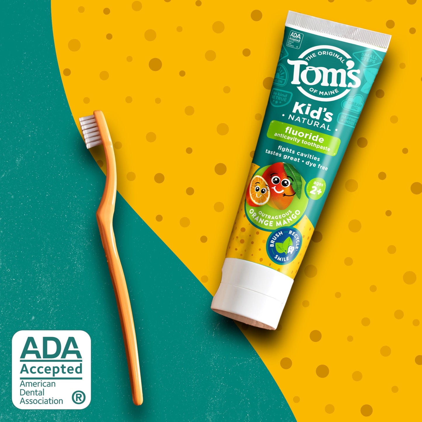 Tom's of Maine Kids Fluoride Toothpaste - Orange Mango 5.1 oz (3 Pack)