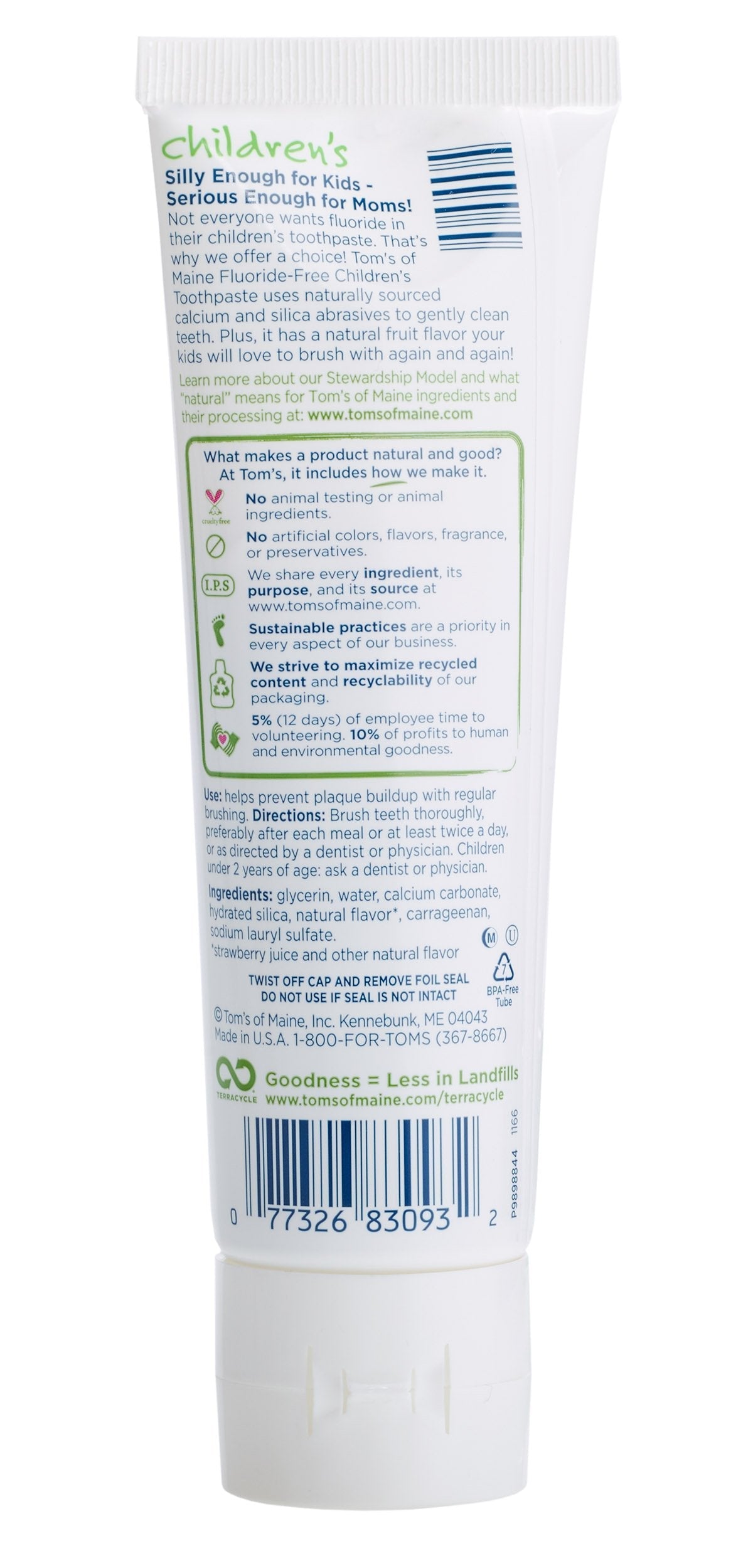 Tom's of Maine Fluoride-Free Kids Toothpaste – Silly Strawberry (3-pack)