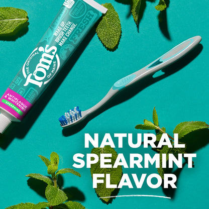 Tom’s of Maine Antiplaque & Whitening Fluoride Free Toothpaste Spearmint 3-Pack