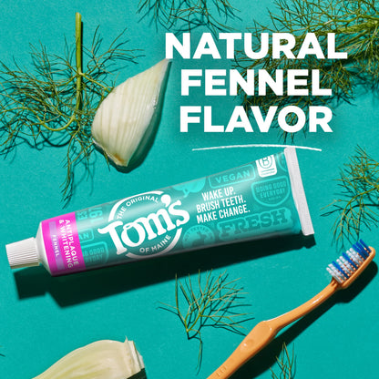 Tom’s of Maine Antiplaque and Whitening Fluoride Free Toothpaste - Fennel, 3 Pack, 4.5 oz