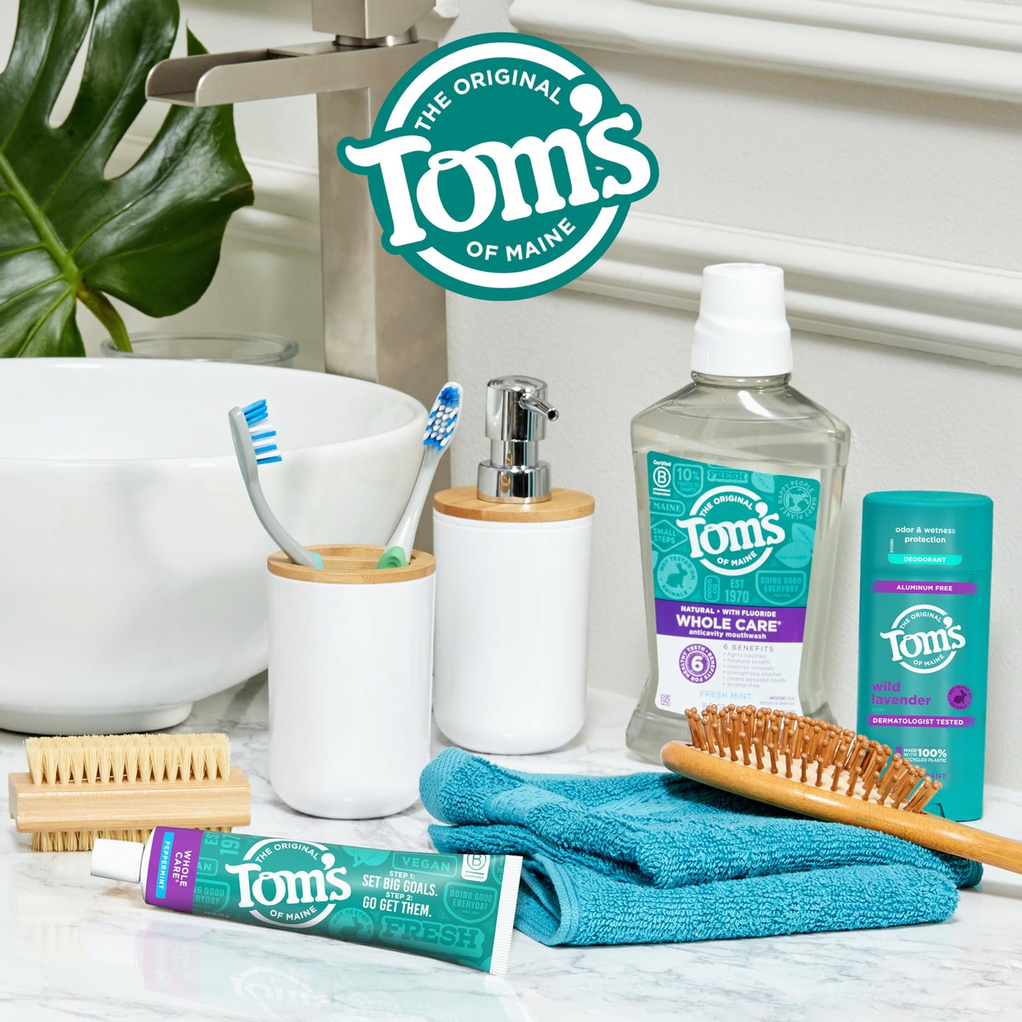 Tom's of Maine Whole Care Natural Fluoride Toothpaste – Peppermint, 4 oz, 3-Pack (Packaging May Vary)