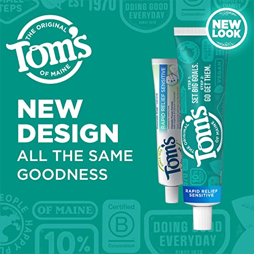 Tom's of Maine Fluoride-Free Rapid Relief Sensitive Toothpaste – Fresh Mint, 4 oz
