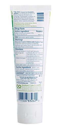 Tom's of Maine Wicked Cool! Kids Fluoride Toothpaste - Mild Mint, 4.2 oz, 3-Pack - ADA Approved
