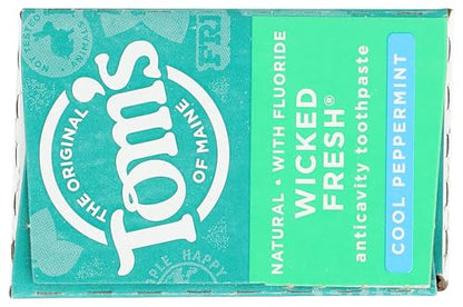 Toms of Maine Wicked Fresh Cool Peppermint AC Toothpaste, 4 OZ | Fluoride Toothpaste for Cavities