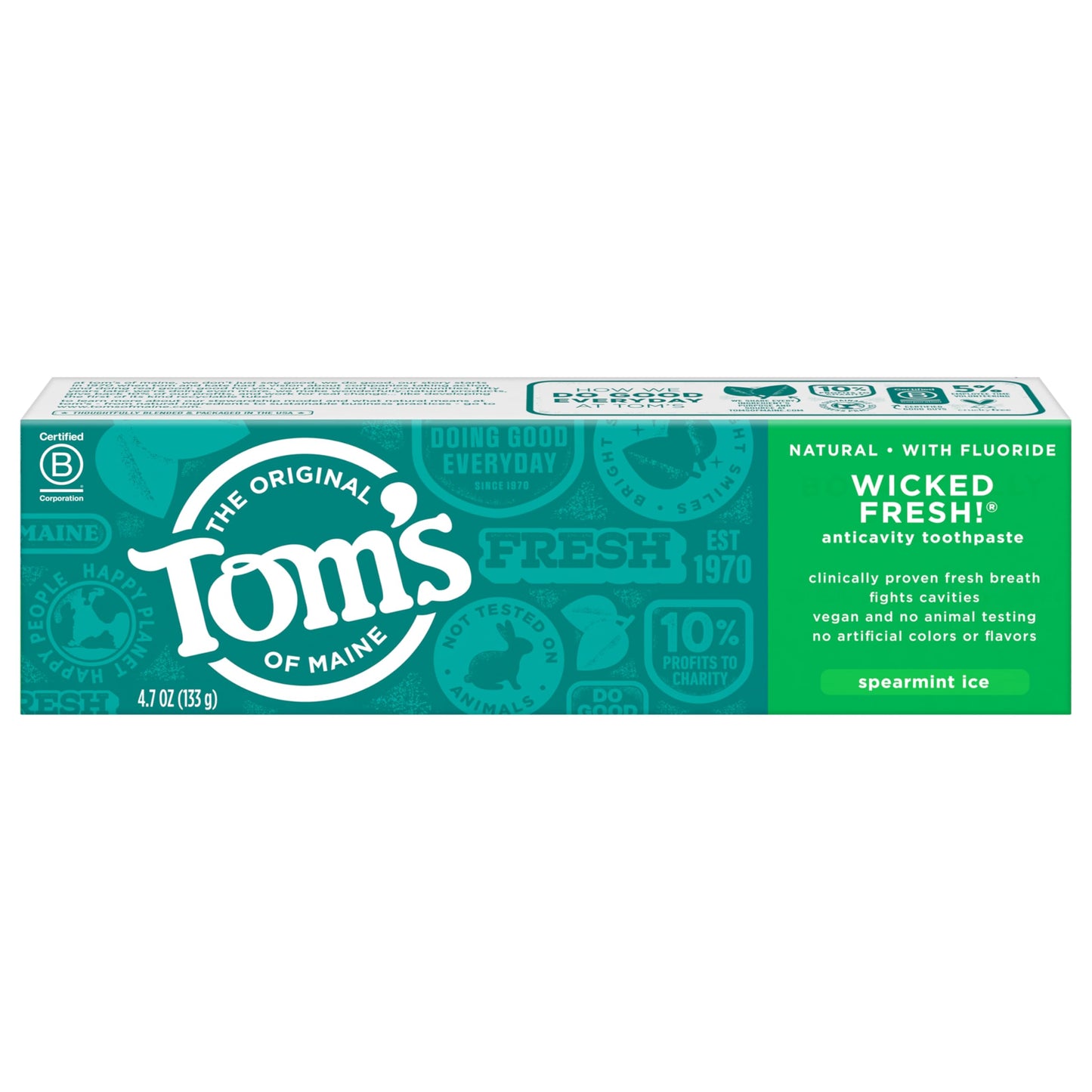 Tom's of Maine Wicked Fresh! Fluoride Toothpaste - Spearmint 4.7 oz 2-Pack