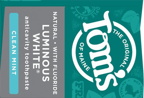 Tom's of Maine Luminous White Toothpaste with Fluoride – Clean Mint, 4.7 oz (Packaging May Vary)