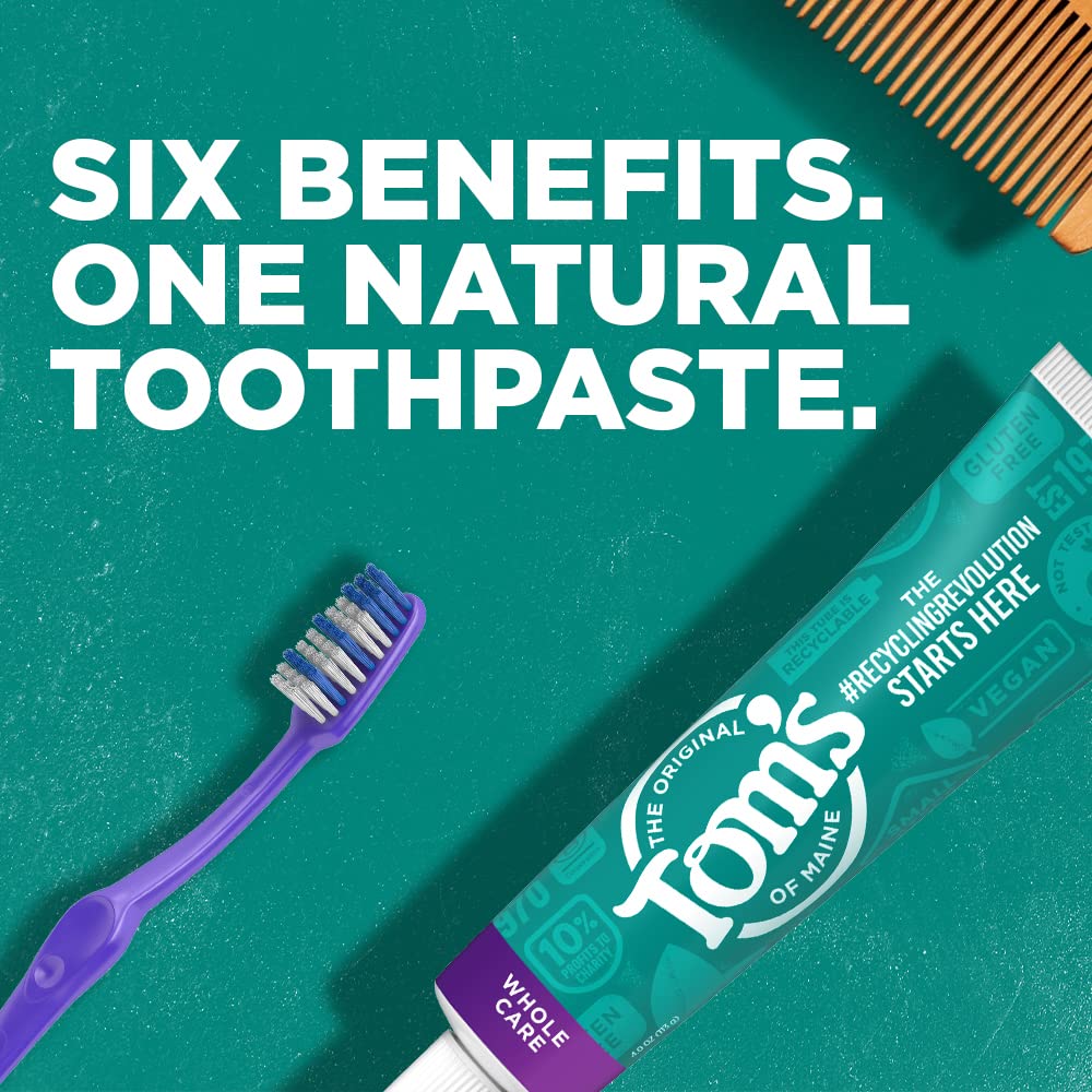 Tom's of Maine Whole Care Toothpaste with Fluoride – Peppermint, 4 oz