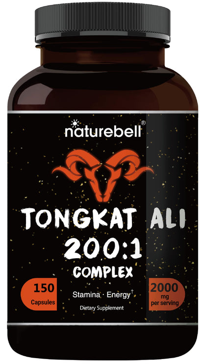 Tongkat Ali 200:1 Longjack Extract for Men – 2000mg, 150 Capsules, Indonesia | Panax Ginseng