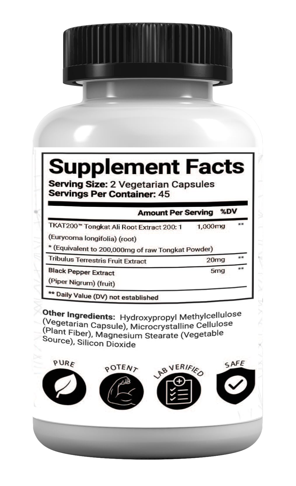 Research Labs Tongkat Ali Extract Capsules 200x — 200,000 mg | Strength, Drive & Performance