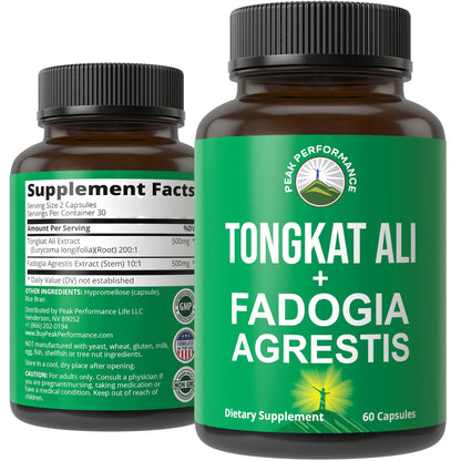 Tongkat Ali + Fadogia Agrestis 2-in-1 T Supplement for Men - Ultra High Strength