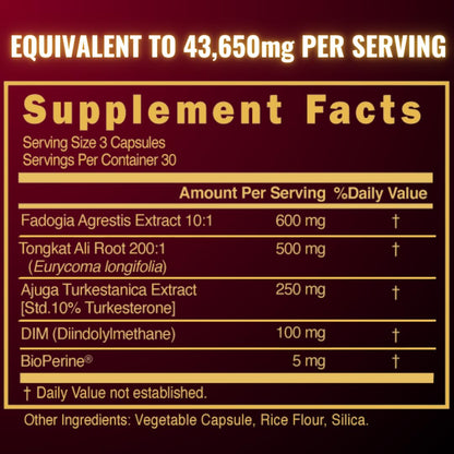 43,650mg Fadogia Agrestis for Men – Turkesterone, Tongkat Ali & DIM