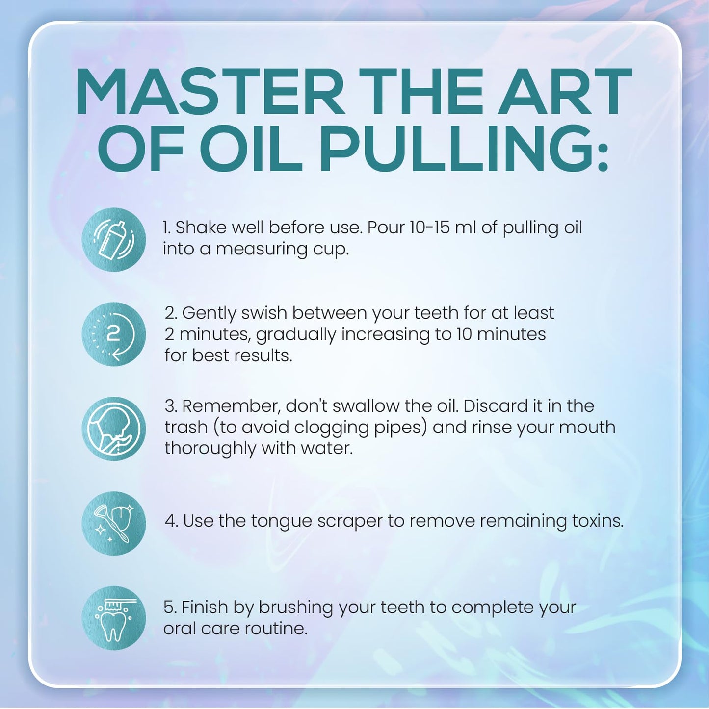 Venus Visage Coconut Oil Pulling Oil with Tongue Scraper – 8 oz, Alcohol-Free