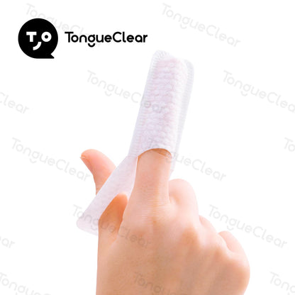 Tongueclear Disposable Finger Toothbrush for Adults – 60pcs Mint Flavor | Oral Cleaning Wipes