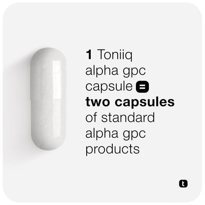 Toniiq Ultra High Purity Alpha GPC Capsules – 600mg, 120 Count, 90%+ Purity | Bioavailable Nootropic