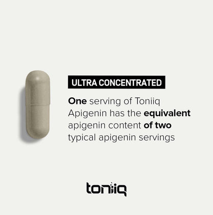 Toniiq Ultra High Strength Apigenin 100mg - 98%+ Purified - 180 Vegetarian Capsules