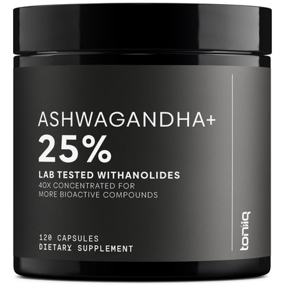 Toniiq Ashwagandha 40:1 Extract – 25% Withanolides | 120 Capsules