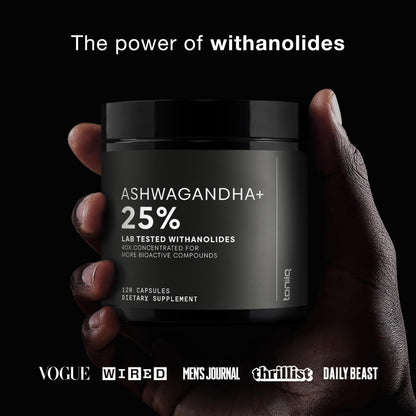 Toniiq Ashwagandha 40:1 Extract – 25% Withanolides | 120 Capsules