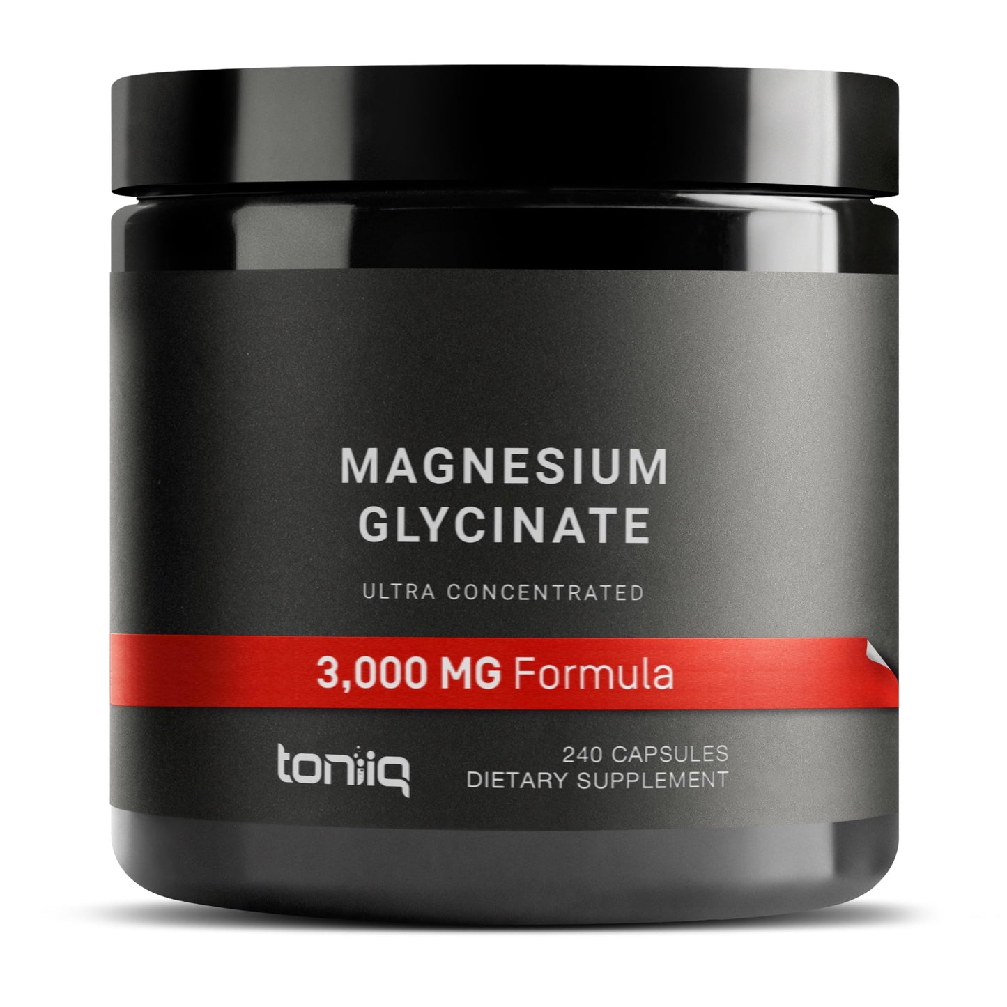Toniiq Magnesium Glycinate 3,000mg – 600mg Elemental, Chelated, Bioavailable – 240 Veggie Capsules