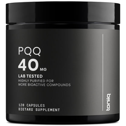 Toniiq 99%+ 40mg PQQ Supplement - Ultra High Purity, 120 Veg Capsules