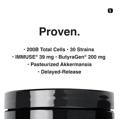 Toniiq Prebiotics and Probiotics – 200B TFU Synbiotic with IMMUSE and ButyraGen – 30 Strains – 60 Capsules