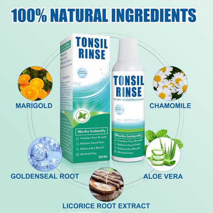 Tonsil Rinse Mouthwash – Stone Remover, Alcohol-Free Mint 10 FL OZ