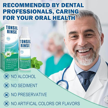 Tonsil Rinse Mouthwash – Stone Remover, Alcohol-Free Mint 10 FL OZ