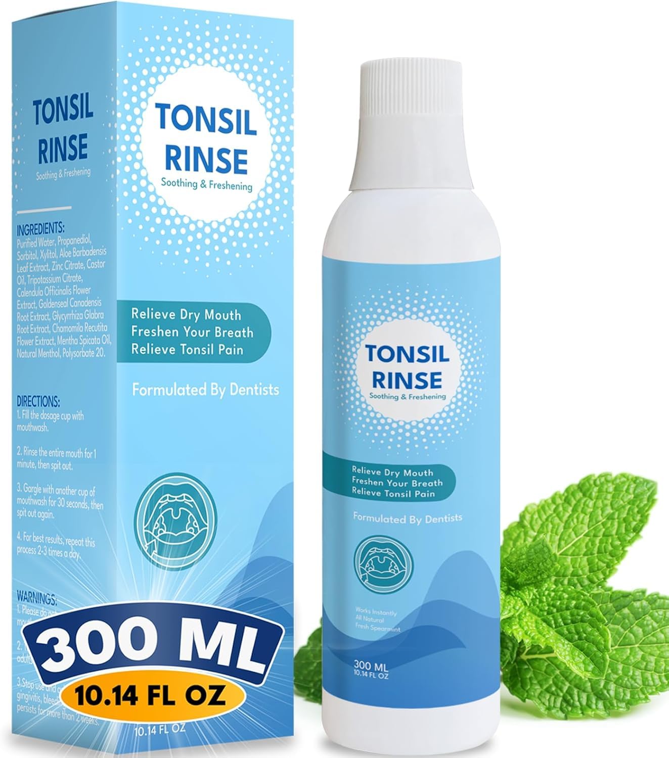 Tonsil Stone Mouth Wash - Natural Herbal Rinse for Tonsil Stones, 300ml