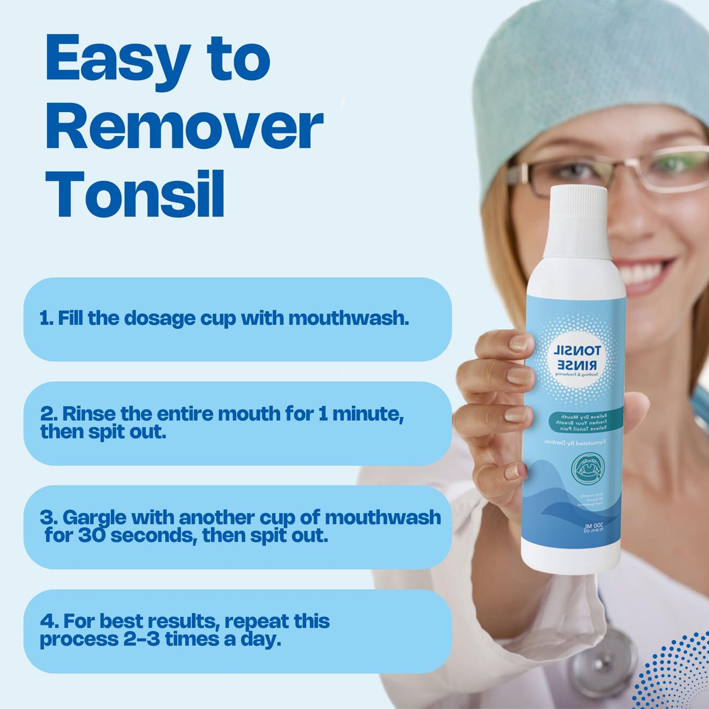 Tonsil Stone Mouth Wash - Natural Herbal Rinse for Tonsil Stones, 300ml