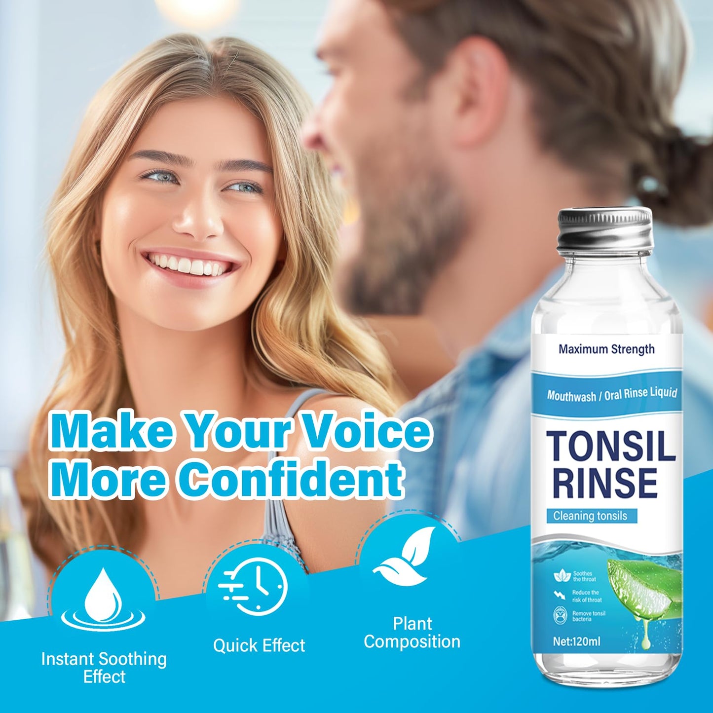 Tonsil Stone Remover – Alcohol-Free Natural Oral Rinse for Soothing Tonsils & Fighting Bad Breath (4 Fl Oz)