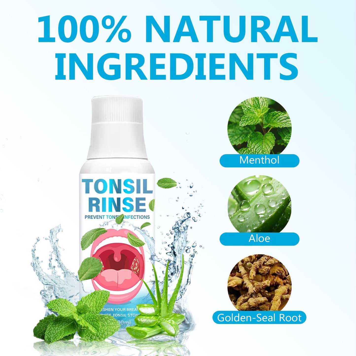 Tonsil Stone Remover Mouthwash - Natural Ingredients, Fresh Breath