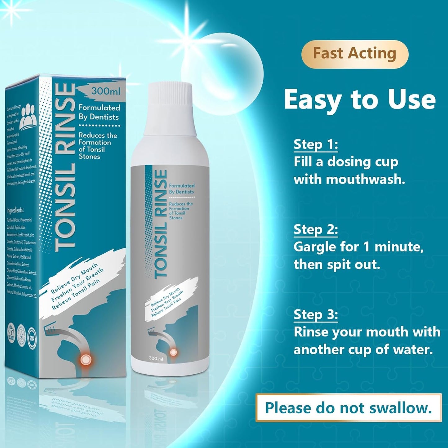 Tonsil Stone Remover Mouthwash - Soothe Tonsils, Dry Mouth & Bad Breath